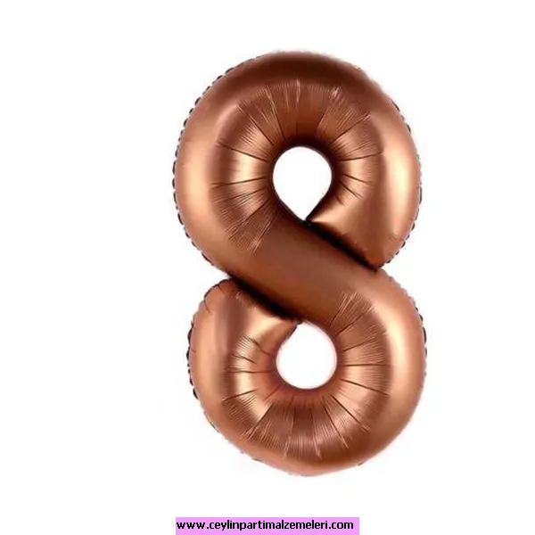 8 Rakam Kahverengi Folyo Balon